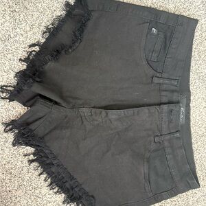 KanCan Black Frayed Jean Shorts